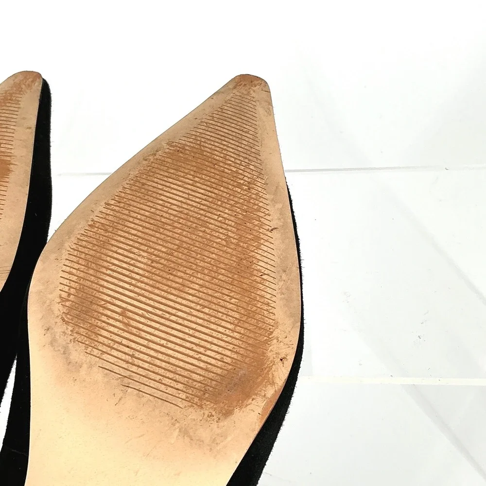 Marc Fisher LTD Size 8 Black Suede Pointed Toe Kitten Heel Pumps Womens - Picture 8 of 11